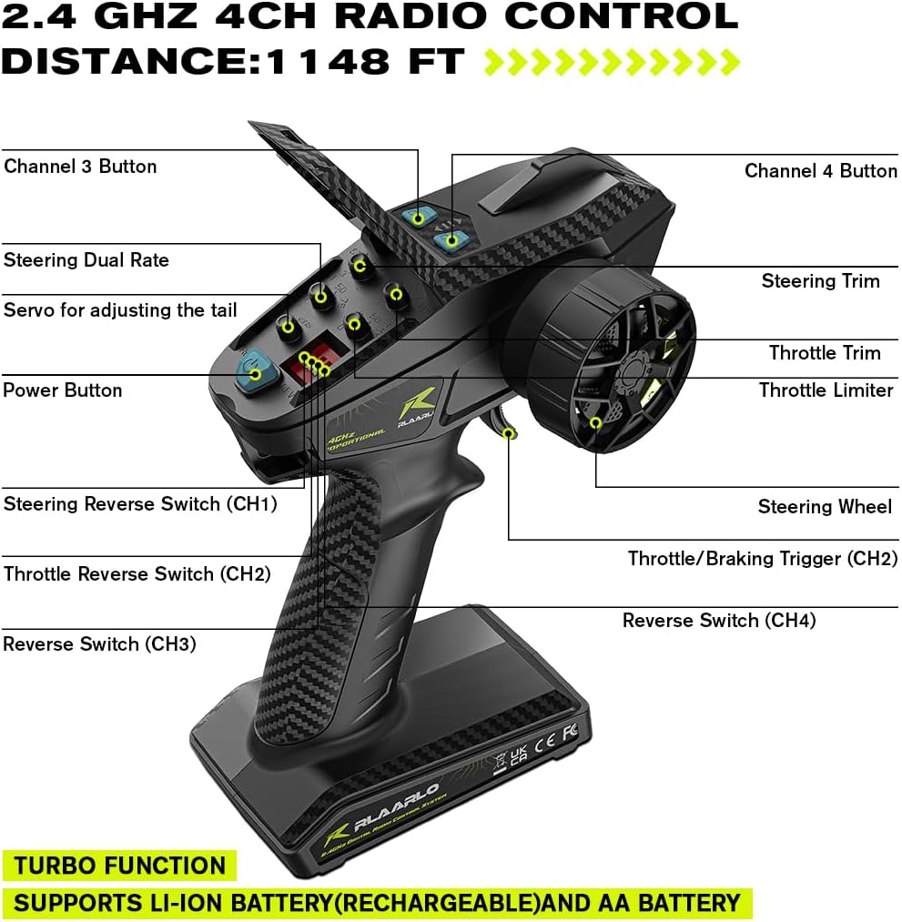 AMORIL RLAARLO 1/10 AK-787 Large Brushless High Speed RC Cars for Adults Fast 120 MPH,Hobby Remote Control Car with Carbon Fiber Chassis,CNC Split Driveshaft,Aluminum Wheel,500FT Range,Green