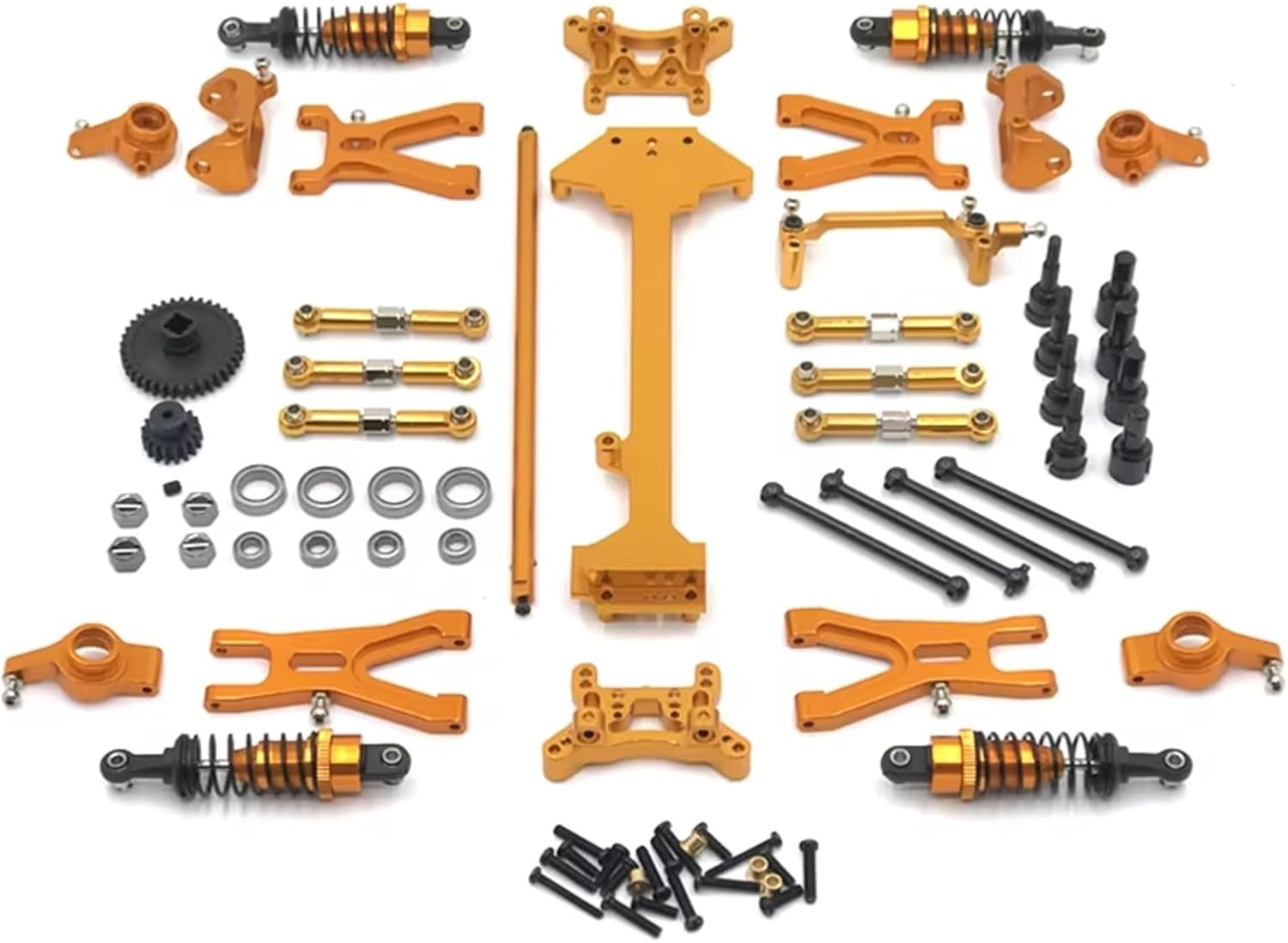 For WLtoys A949 A959 A969 A979 K929 1/18 Metal Upgrade Replacement Parts Set Remote Control Car Accessories Models(Yellow)