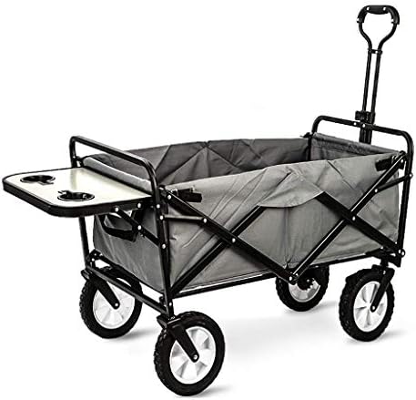 Collapsible Wagon Cart with Wheels Foldable Folding Wagons Carts Silent Universal Wheels,Folding Wagon Folding Garden Trolley Cart Heavy Duty Wagon Multi-Function Shopping Cart for Outdoor C