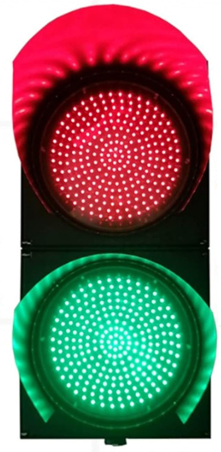 Traffic Light, Red/Green Traffic Signal Light, Industrial Loading Dock Bay Light, Outdoor Waterproof Indicator Light, Suitable for Crosswalks, Construction Sites, Campus Gates(DC 24V,300mm/12in)