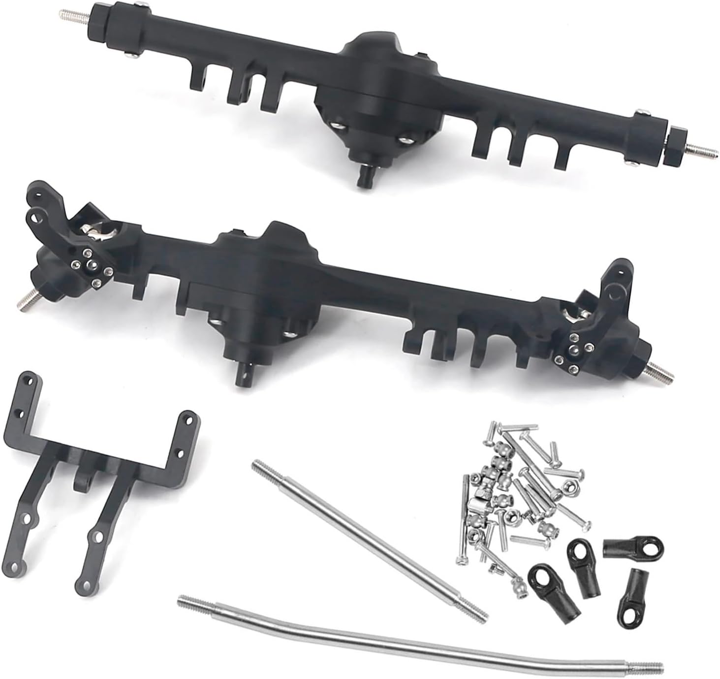 RC Car Parts for Axial for SCX10 II 90046 90047 1/10 RC Car Front Rear Door Axle Remote Control Car Upgrade Parts Modified Accessories(Black)