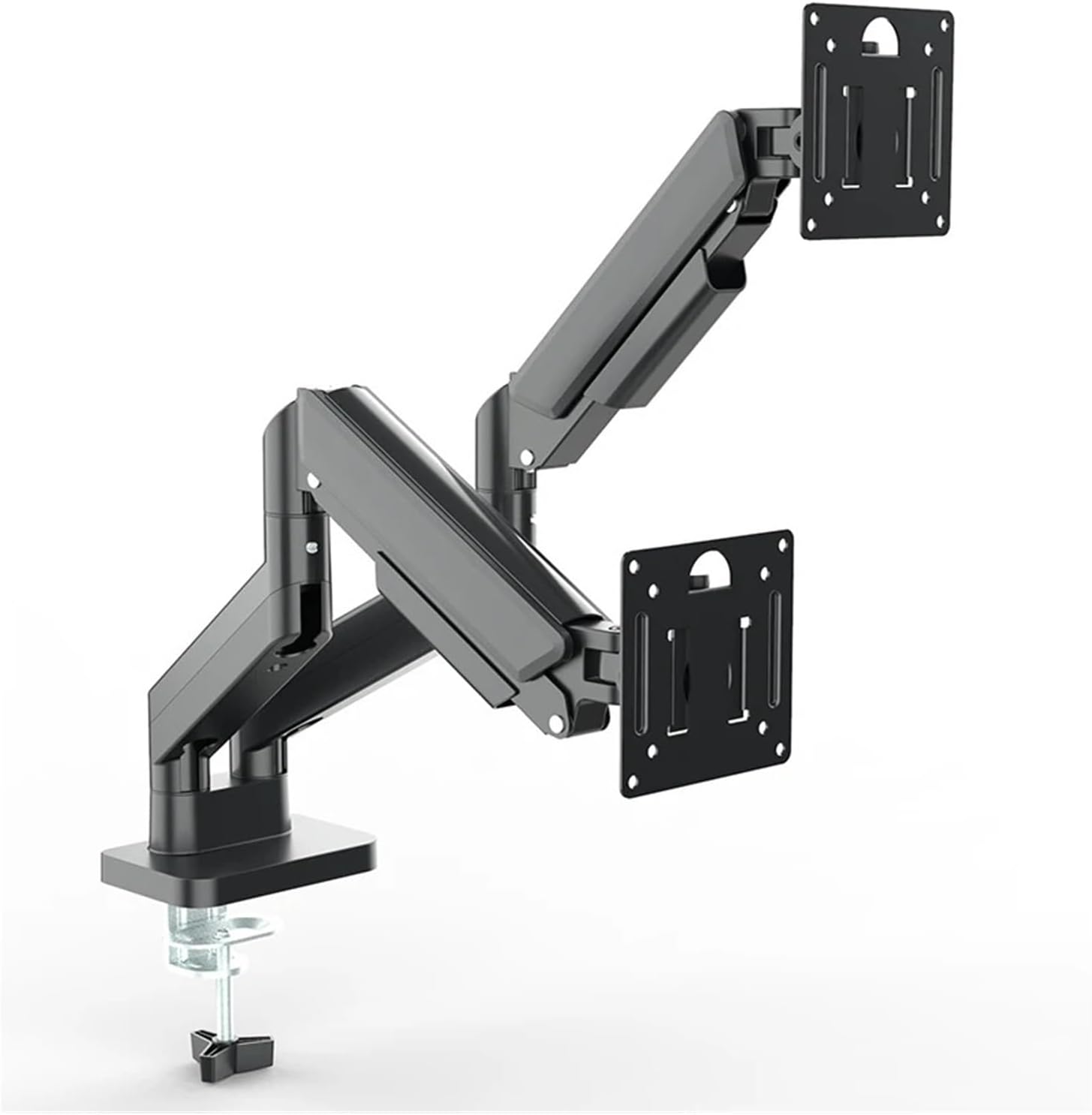 G12-24 Dual Monitor Desk Mount for 17 to 32 Inch Screens, Swivel and Tilt Adjustment, Dual-Arm Desk Mount, 2-10 kg Weight Capacity(White)