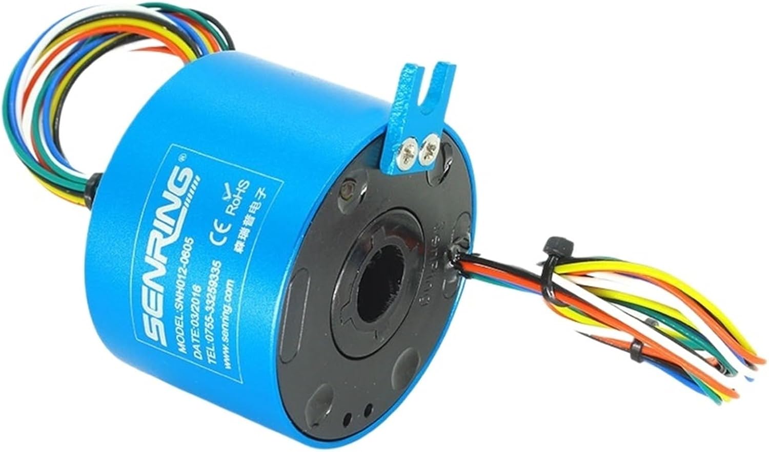 6 Wires Outer Diameter 56mm Through Hole Slip Ring with Bore Size 12.7mm 5A/10A Precious Metal Contacts Anti-tab Rotary Joints(12.7X56mm 6CH 10A)