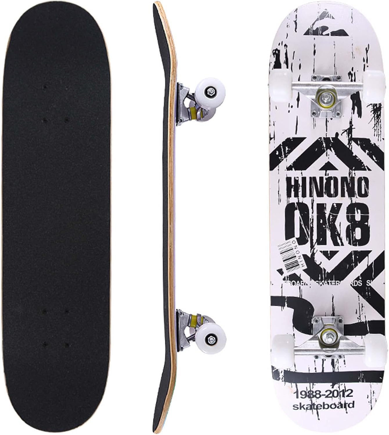 Standard Skateboard, 31Inch Complete Retro Skateboards for Beginners Kids Teens Adults, 7 Layers Canadian Maple Wood Deck Skate Boards