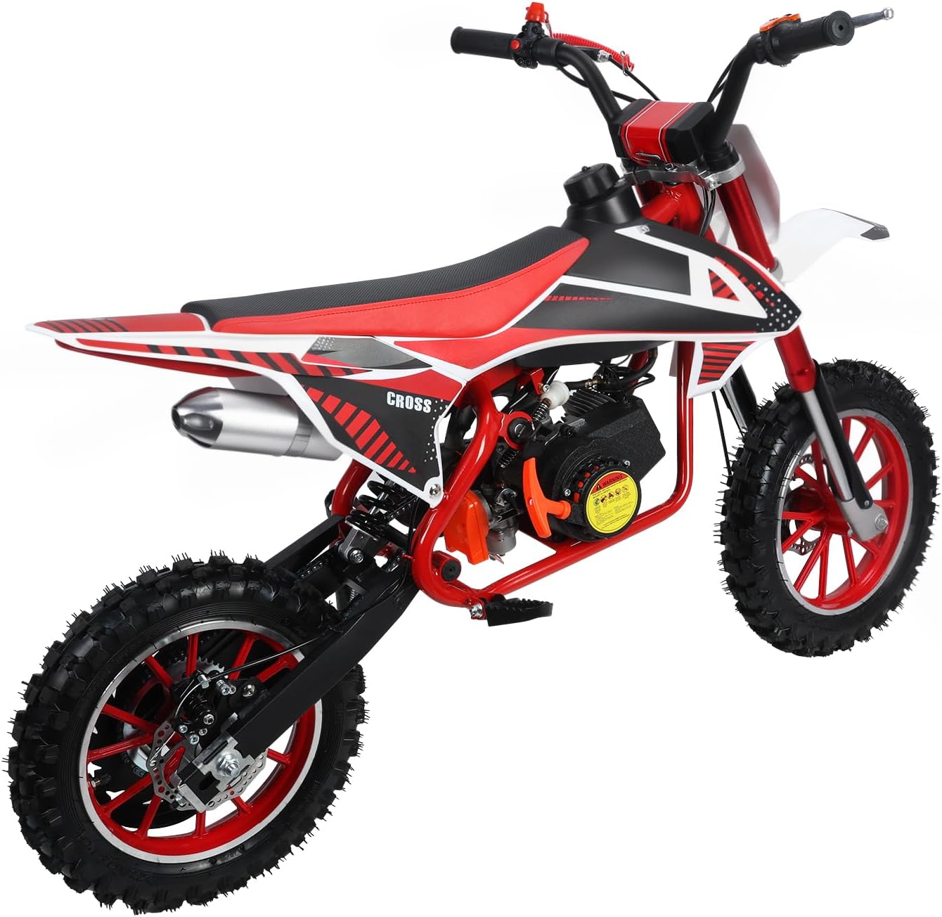 Kids Off-Road Dirt Bike,49CC 2-Stroke Gas Power Motocross with Disc Brakes,Each Off Road Mini Motorcycle,Easy Pull Start,25 MPH Max Speed,180 LBS Capacity