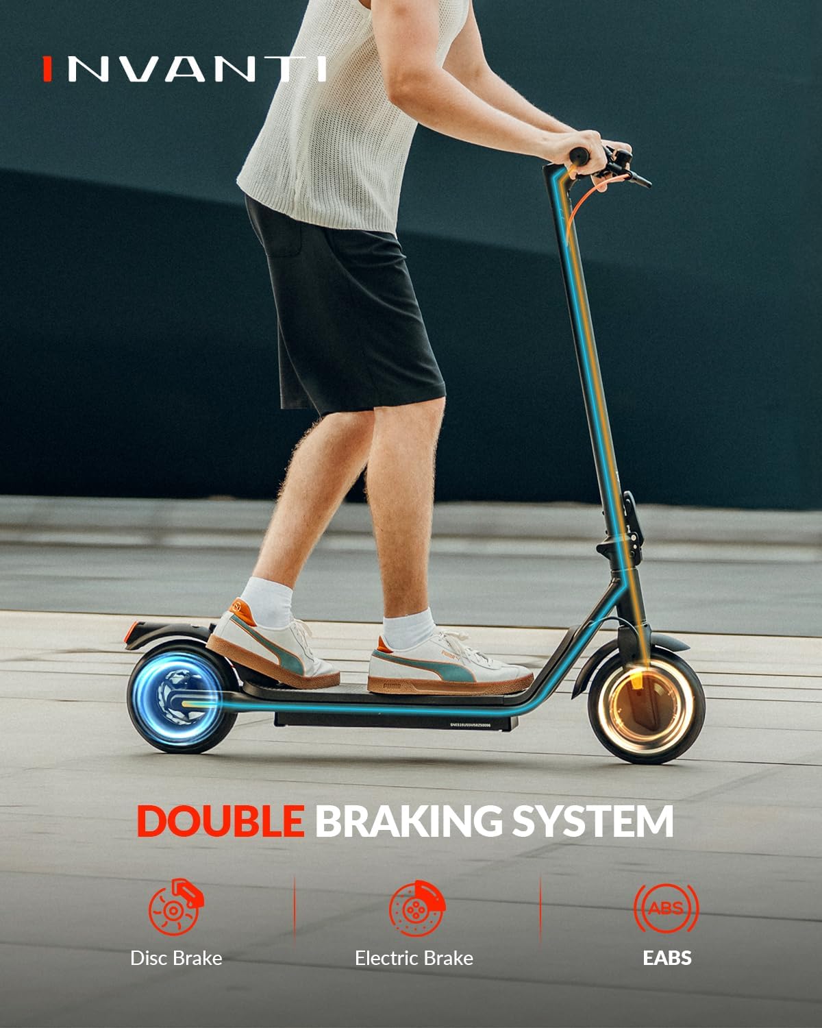 INVANTI E20 Adult Electric Scooter with Smart APP, Max 19 Miles & 18 MPH,350W Motor, 8.5