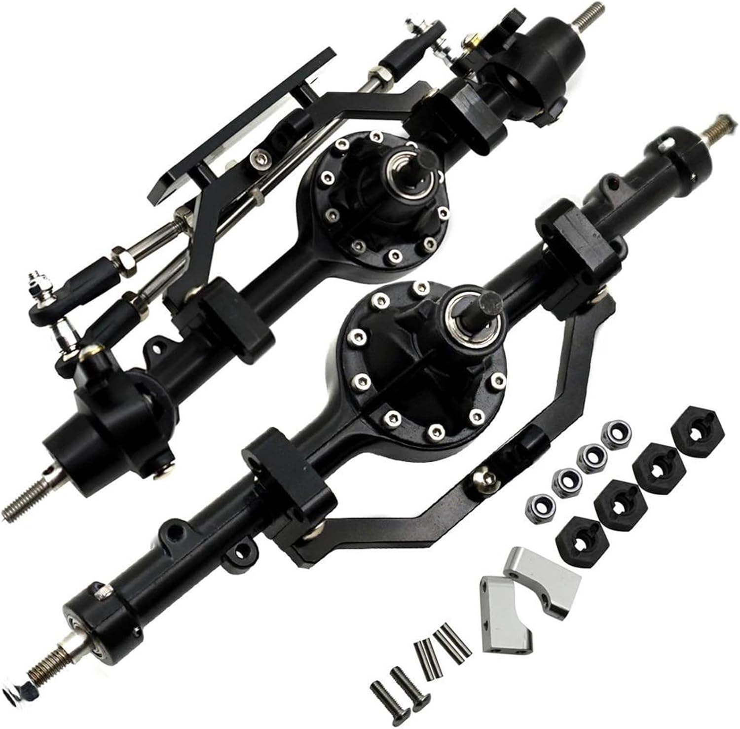 RC Vehicle Axles Compatible with D90 1/10 RC Crawler Car Truck Upgrade Parts Alloy Front & Rear Axle RC Car Front Rear Axle Set Upgrade Parts(1Set)