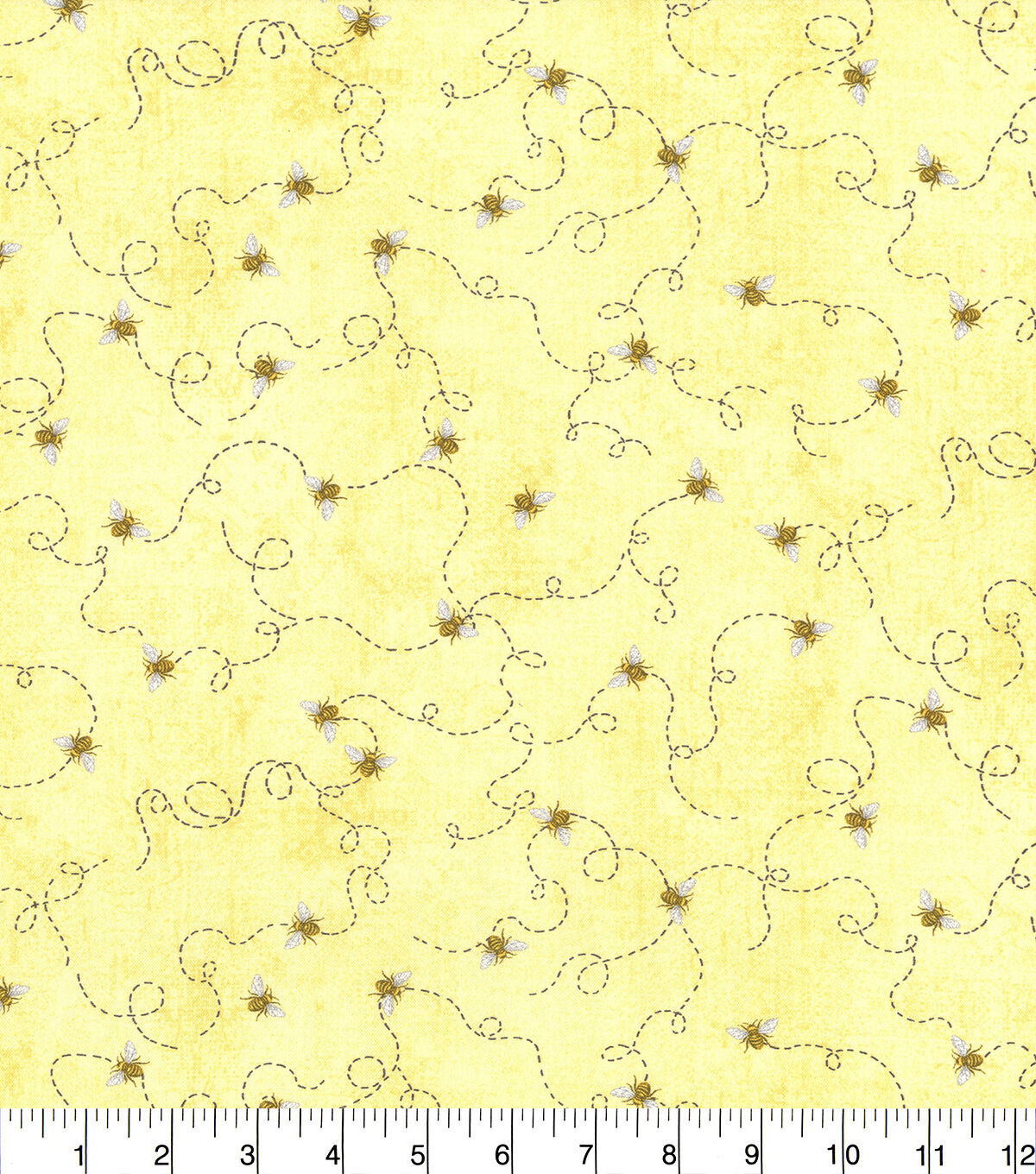 Hi Fashion Bee On Yellow Premium Cotton Fabric