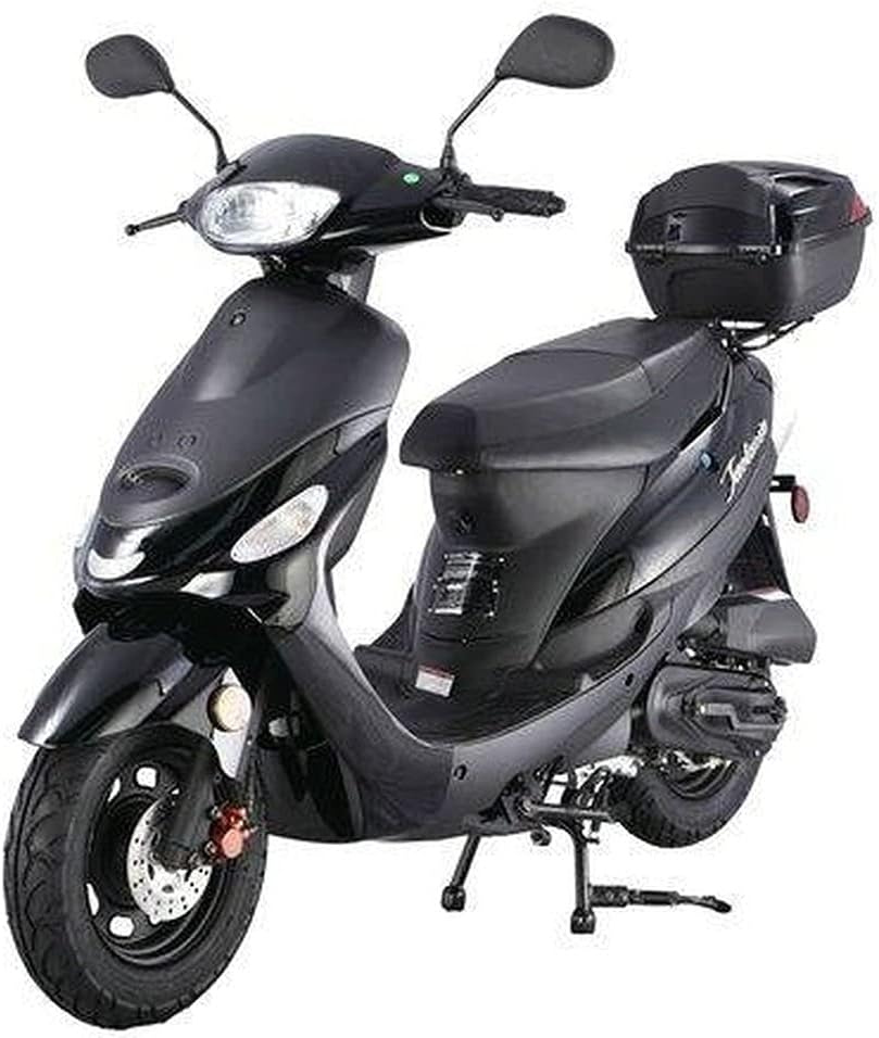 HHH 50cc Scooter Gas Street Scooter Fully Automatic 50cc Bike Moped with Matching Trunk for Youth and Adult (Black Color) (Factory Packaged)
