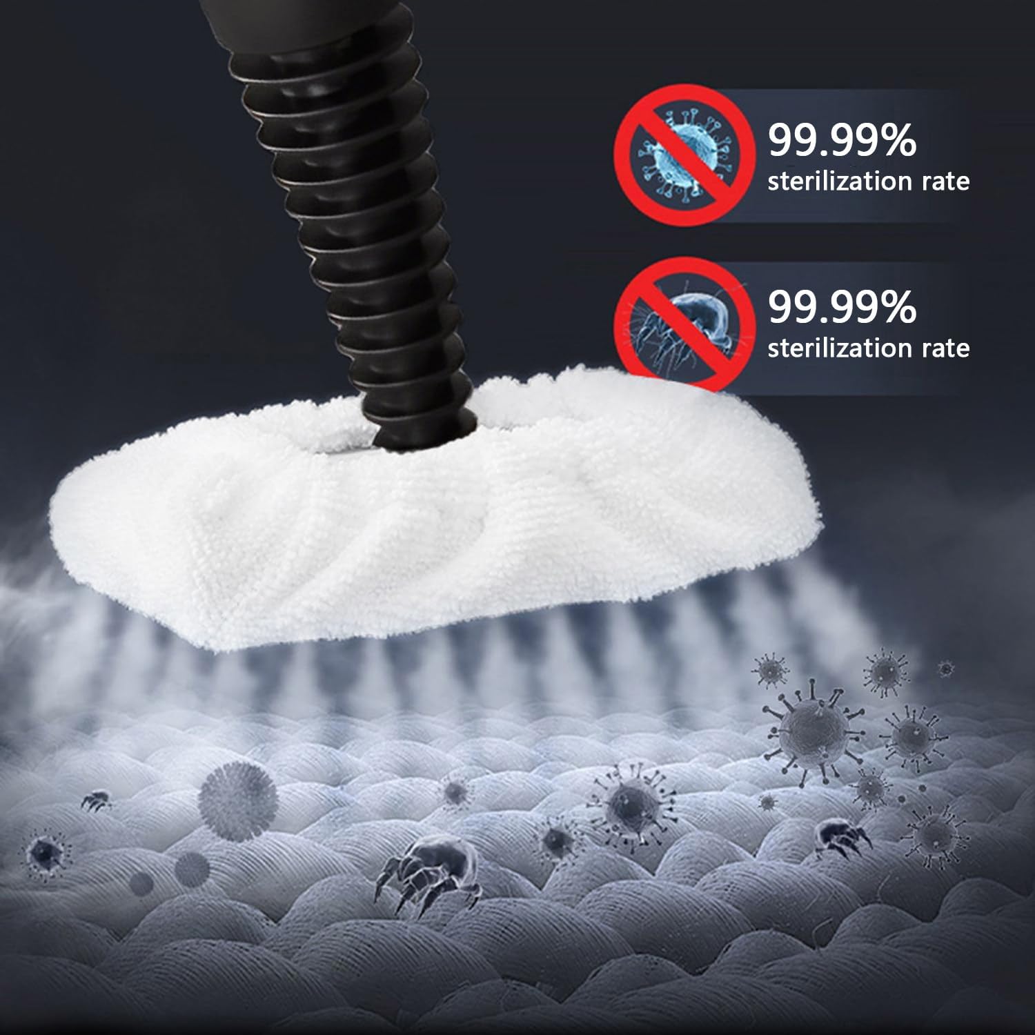 Handheld Steam Cleaner,450ml Water Tank,135℃ High Temperature,3.5bar Pressure,2min Fast Heating,with 4 Different Nozzles,99.99% Decontamination Rate