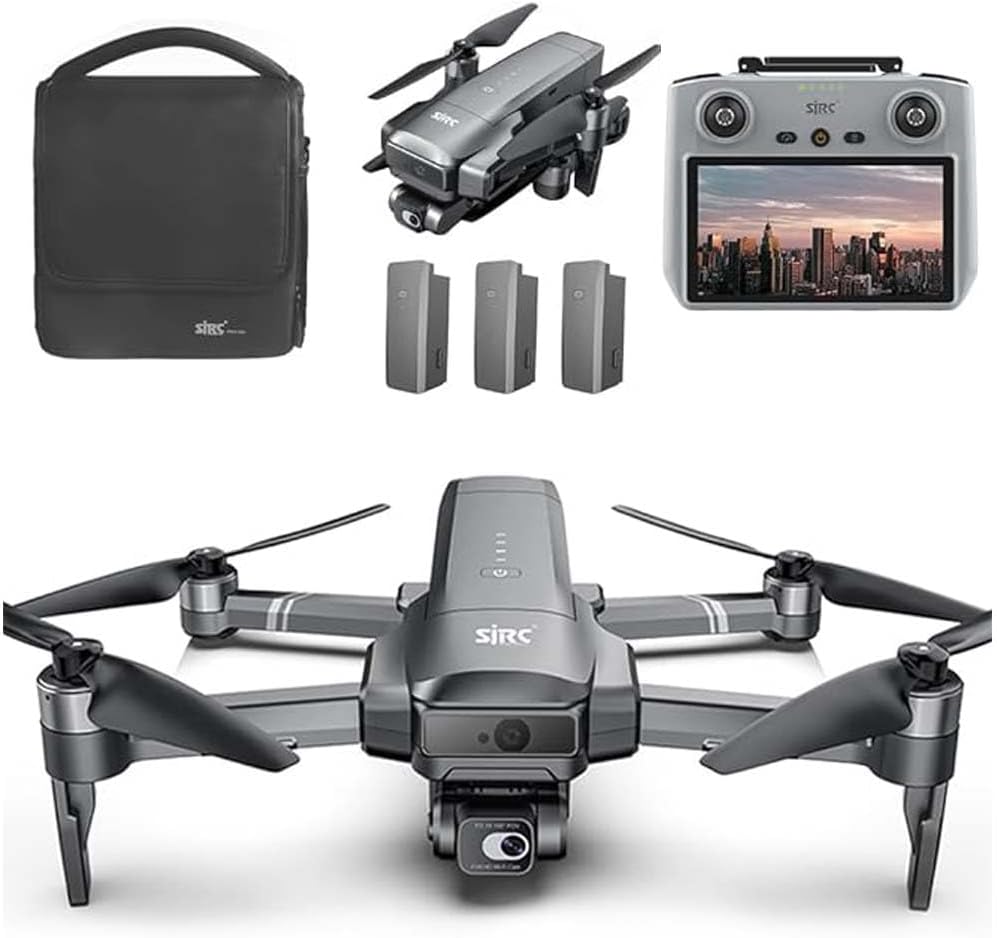 SJRC F22 S2+ XR Drone with Camera 4k, EIS Drone, 40 Minutes Flight Time, 6 km Transmission Range, Remote Control Screen, Drones For Adults, Foldable RC Quadcopter (3 Batteries)