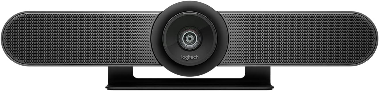 Logitech MeetUp Video Conferencing System, Ultra HD 4K/1080p/720p, 3 Microphones/Adjustable Speakers, Wide Field of View 120°, PC/Mac/Laptop/MacBook/Tablet - Black