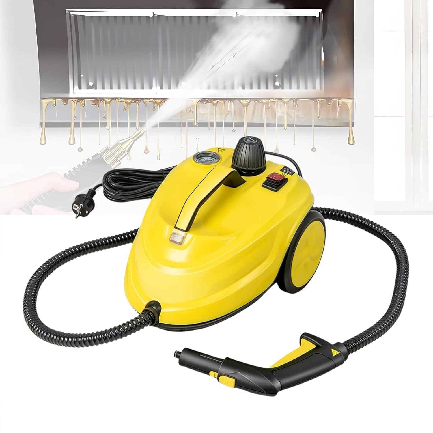 1500-Watt Deep Steam Cleaner 248°F High-temperature Steam 15-Second Quick Heating Suitable for Kitchens, Bathrooms, and Furniture for Versatile Quick Cleaning