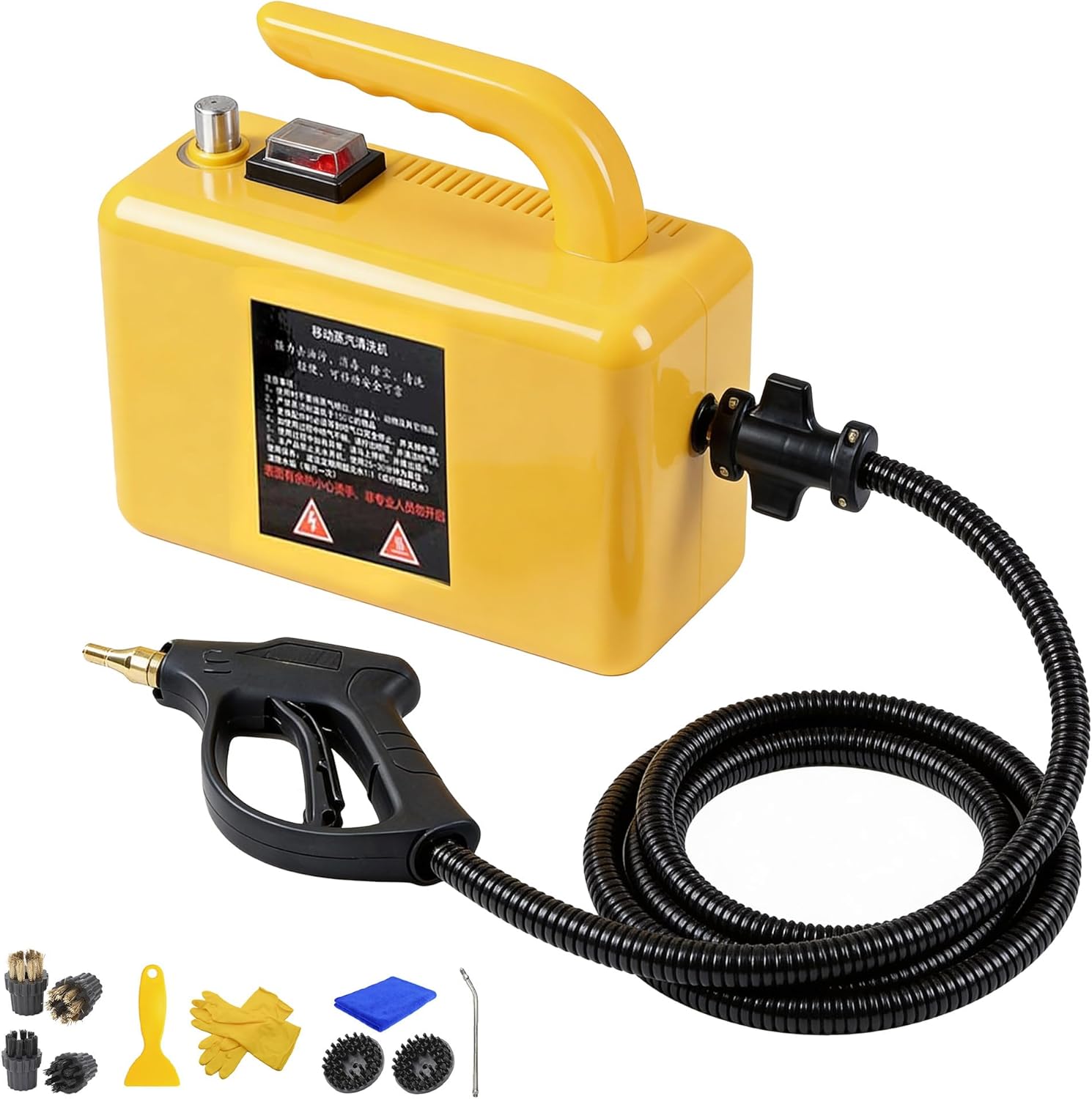 ZHDANB 2600W steam Cleaner Machine, steam Cleaner for Home, Adjustable steam, 20s Quick Heat-Up, Includes 6 Brush Heads, steam Cleaner with Accessories, for Kitchen,Car,Grout HandleControl-110V