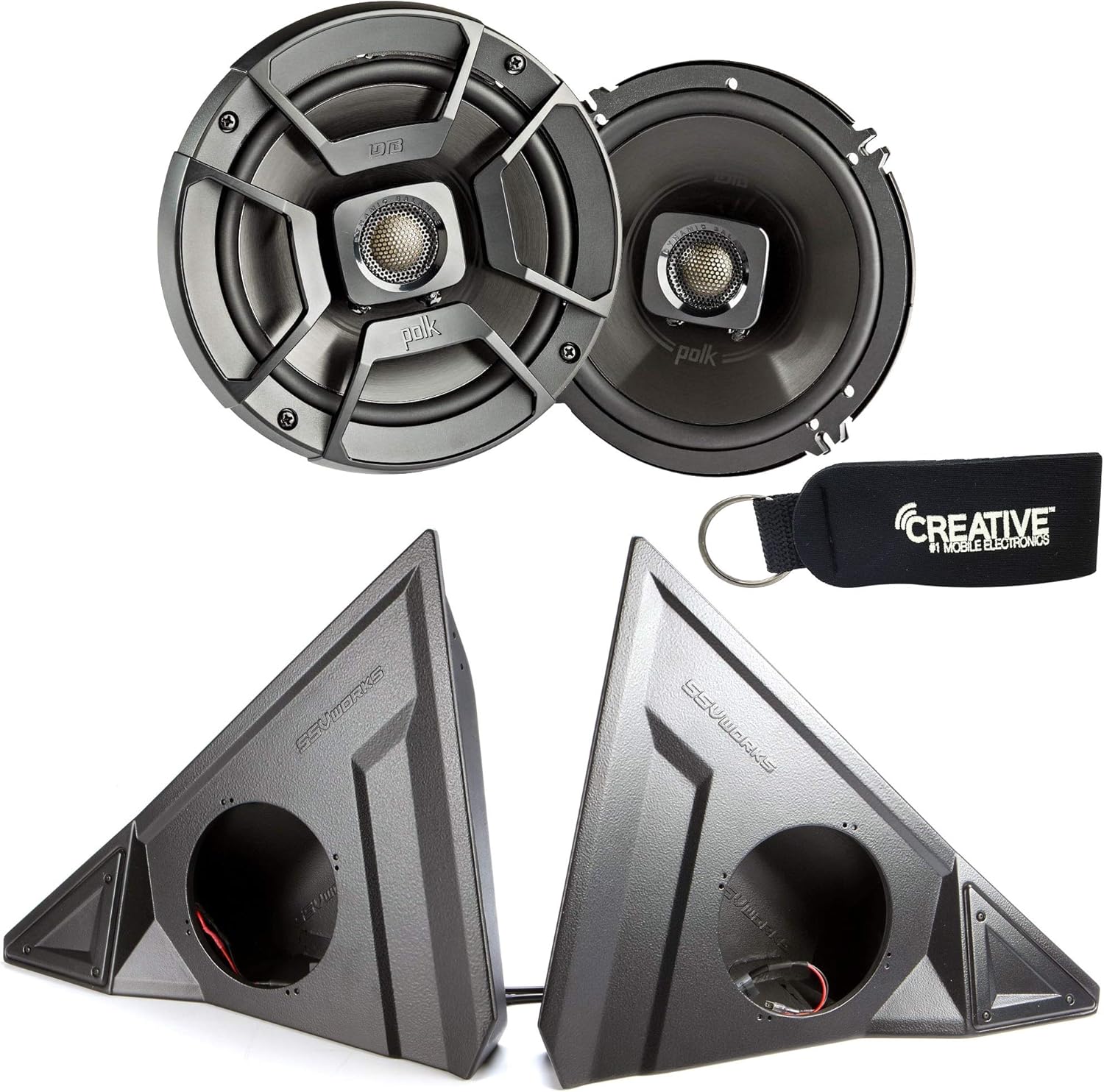 SSV Works for SS-F65U Polaris Slingshot Front Kick Pods + Polk DB652 6.5