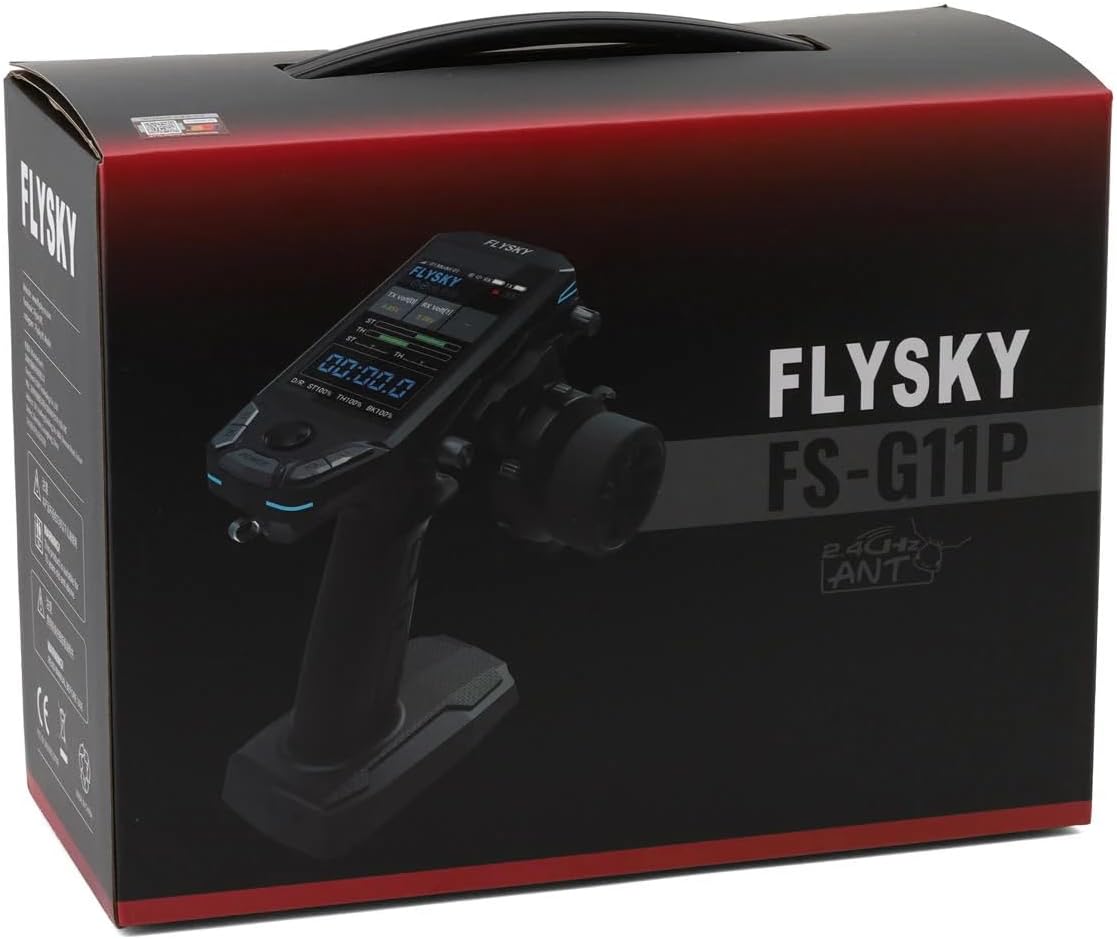 Flysky G11P ANT 11-Channel 2.4GHz Transmitter w/R11P Receiver, IPS Display, Colorful Led Lighting, Ultra-Low Energy Consumption Suitable for ANT Models RC Surface Vehicles