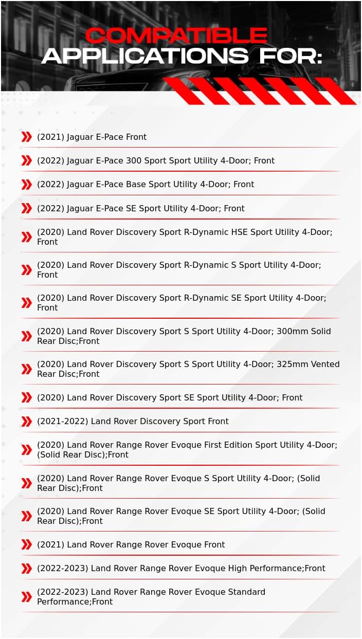 R1 Concepts Front Brake Rotors For 2021-2024 Jaguar E-Pace; 2020-2024 Land Rover Discovery, Range Rover| Drilled Slotted Disc Brake Rotors| Brakes and Rotors