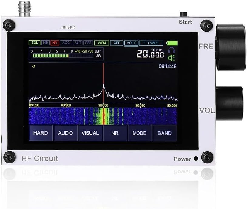 1.10D 50kHz-2GHz Portable DSP-SDR Radio Receiver HAM, Touchscreen FM MW-SSB-CW-HAM Shortwave Receiver, 3.5-inch IPS capacitive screen