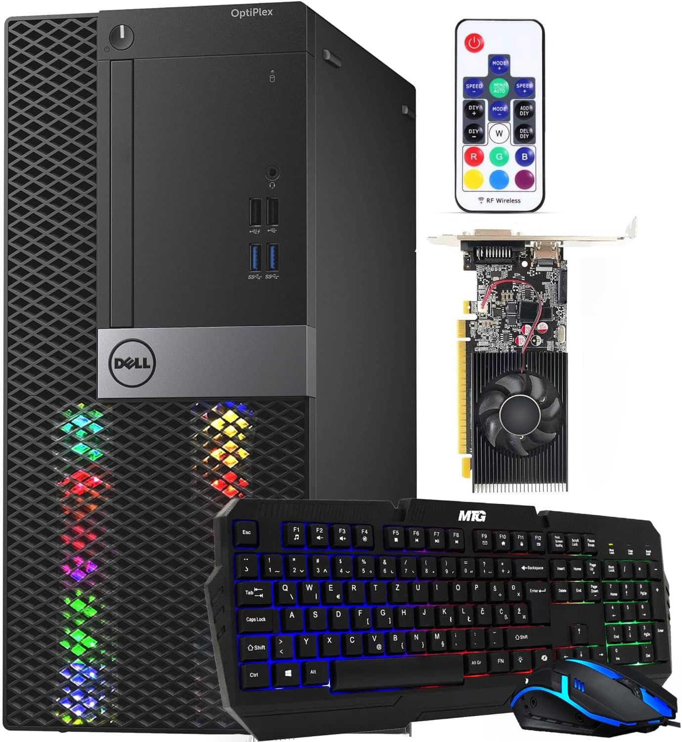 Dell RGB Gaming Tower Computer, Intel Core i7 6th Gen, GeForce GTX 1050 Ti 4G, 16GB RAM, 512GB SSD, Prebuilt Gaming Desktop PC with Built-in WiFi & RGB Set, Windows 11 Pro (Renewed)