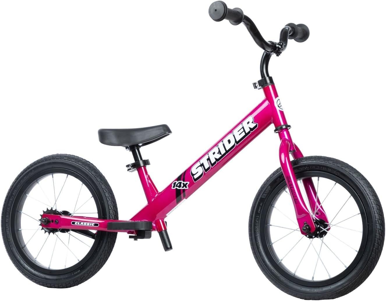 Strider 14x, Balance Bike for Kids 3 to 6 Years - Includes Custom Grips, Padded Seat, Performance Footrest & All-Purpose Tires - Easy Assembly & Adjustments
