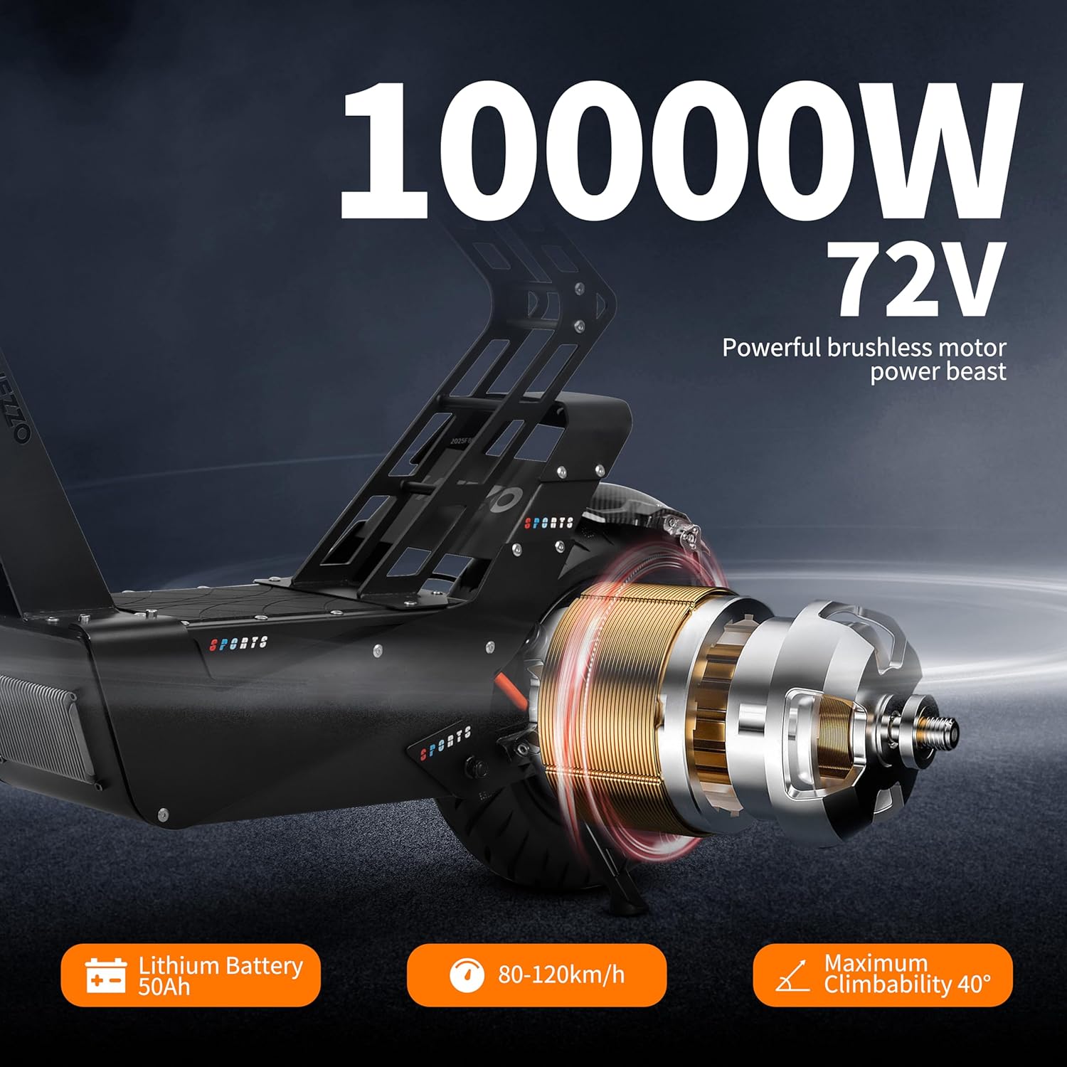 Electric Scooter for Adults with NFC, 10000W Motor, 70 MPH Max Speed & 90 Mile Ranges, 74V/50AH Battery, 16