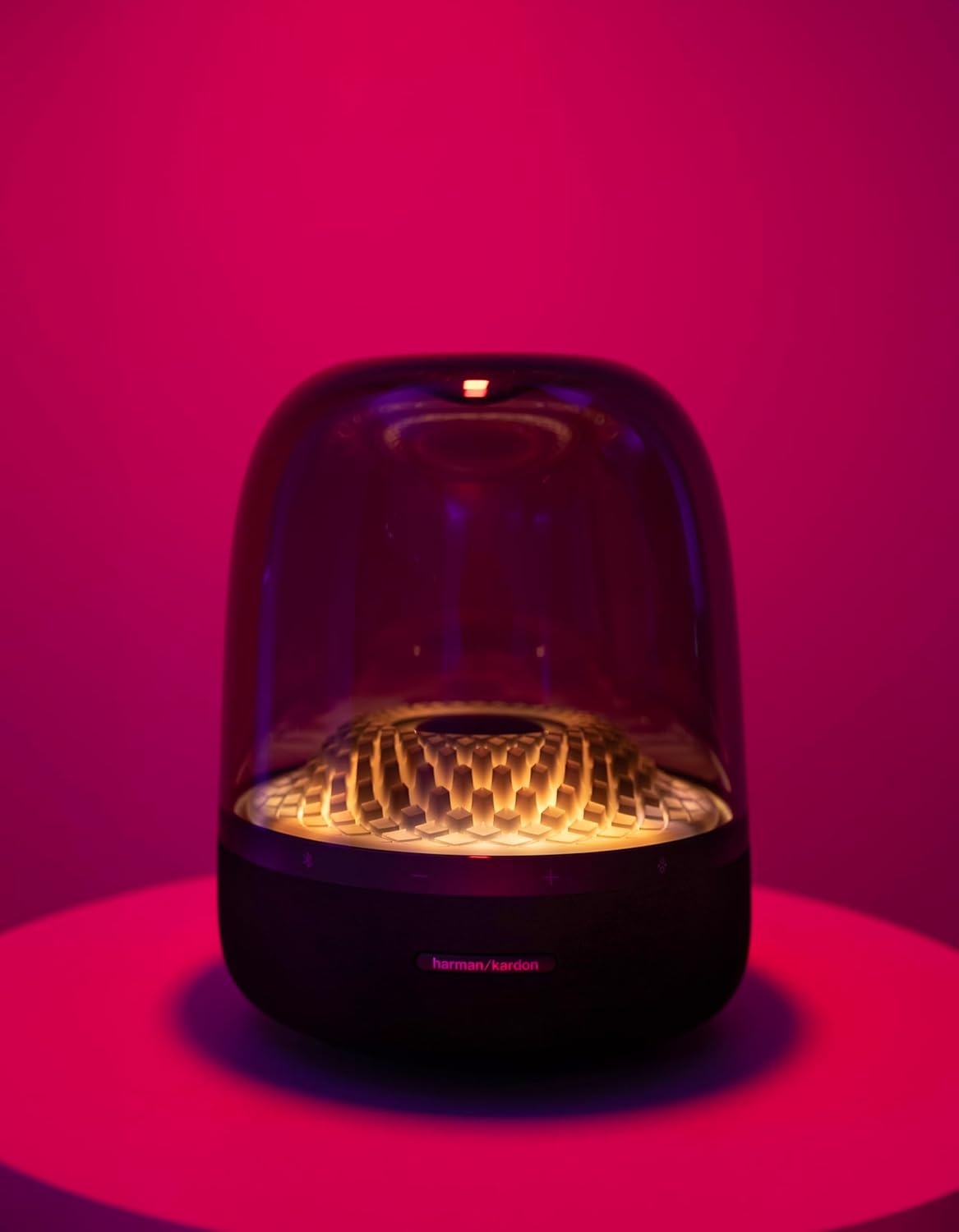 Harman Kardon Aura Studio 4 - Bluetooth Home Speaker - Superior Sound Performance - 5 Diamond-Effect Lighting Themes - Made with Recycled Materials