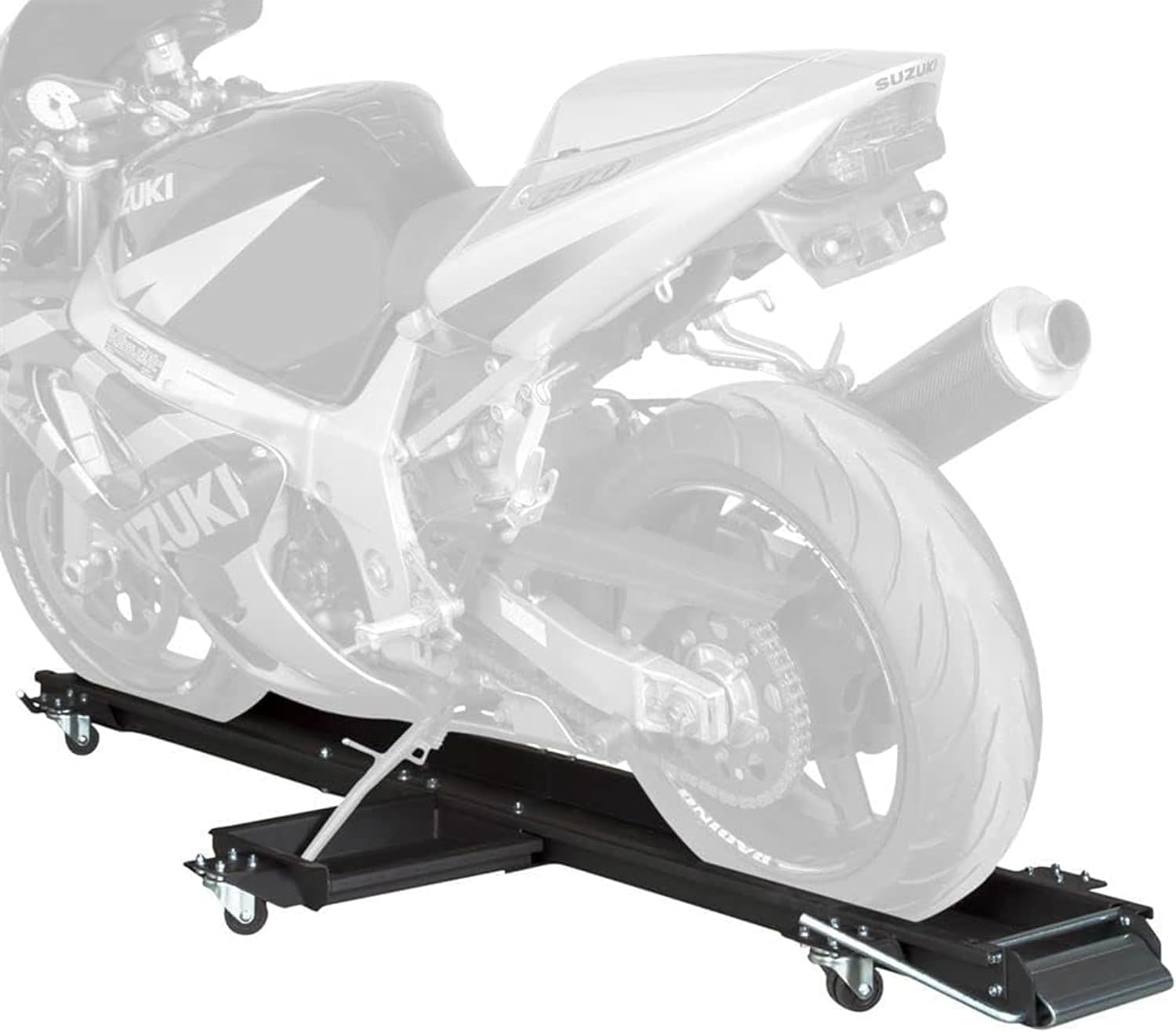 Black Widow Motorcycle Dolly Steel 1,250 lb. Weight Capacity Adjustable Kickstand Caster Wheels