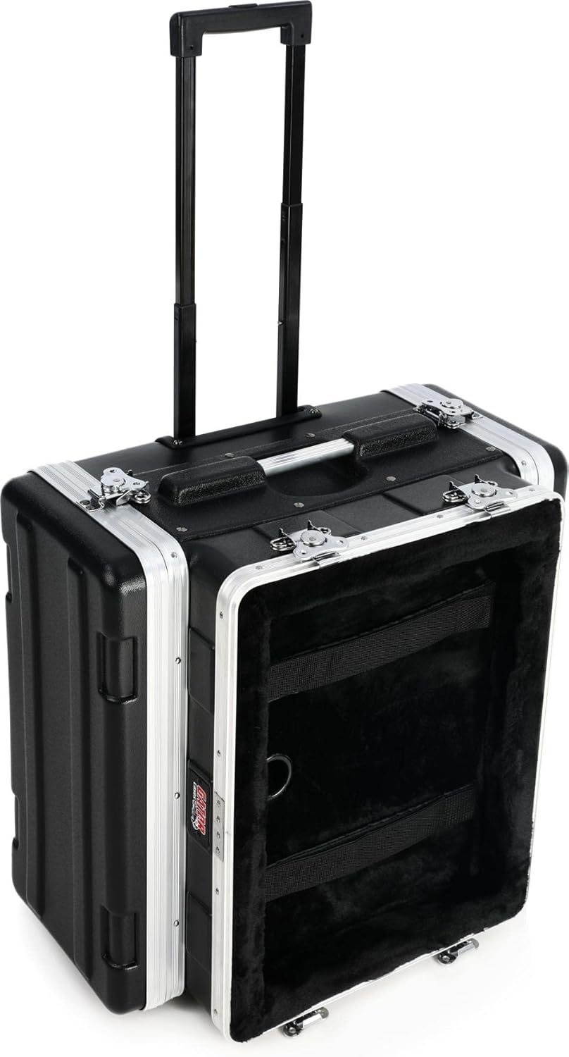 Gator Cases Soundcheck Series ATA-Style Console Rack with 4U Audio Rack and Laptop or Mixer Top Compartment (GRC-STUDIO4GO-W)