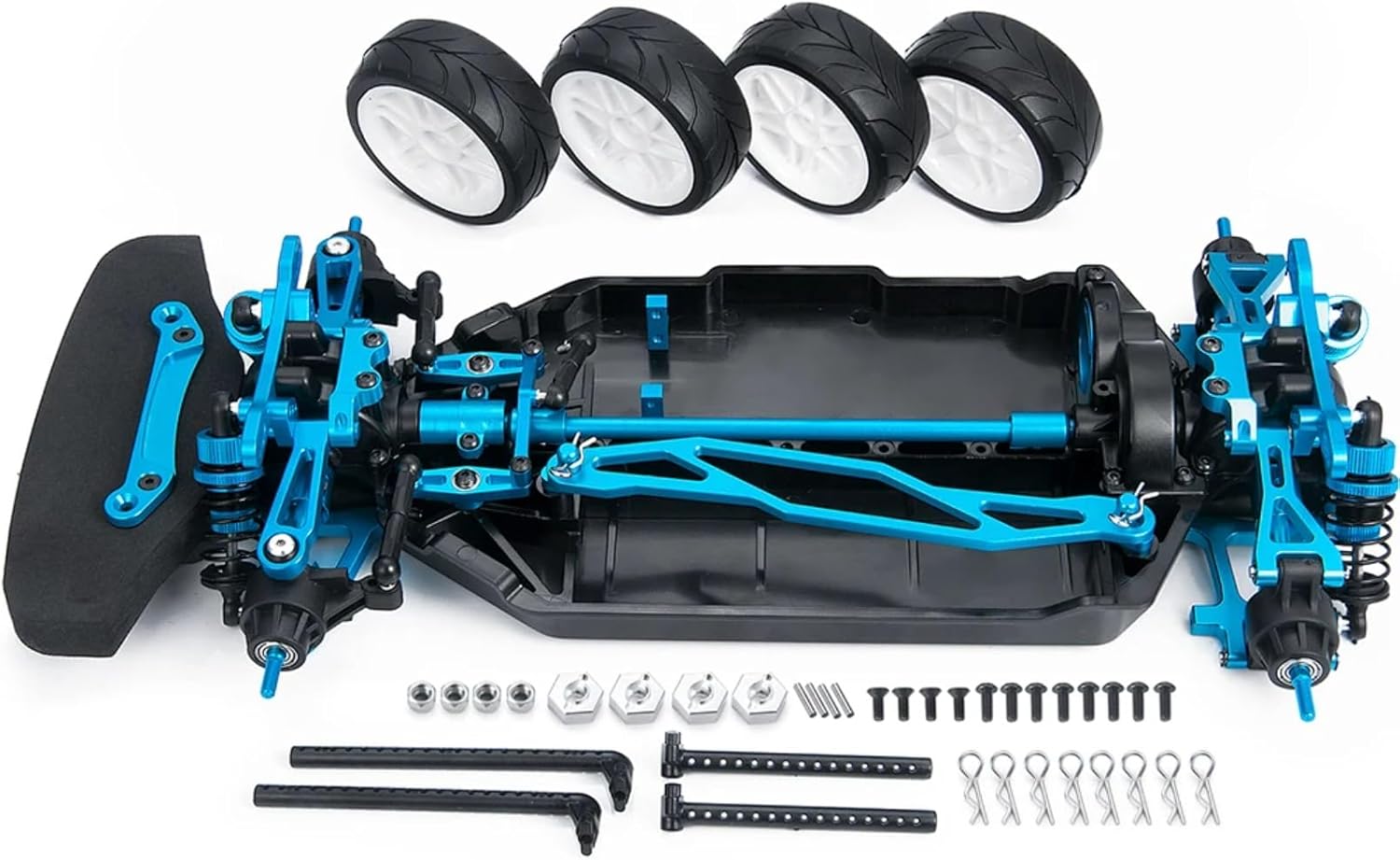 RC Car Accessories for Tamiya for TT02 1/10 RC for Model Car Metal Plastic for Chassis Frame Assembled Set Upgrade Parts Replace Accessories