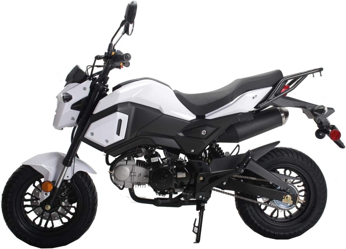 Hhh 125cc Vader 125 Adult Motorcycle Gas 125cc scooter Dirtbike Dual Sports Street Scooter Bike 125cc Motorcycle gas Bike (White)