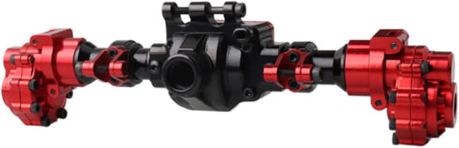 Compatible with TRX-4 for TRX6 1/10 RC Crawler Car Upgrade Parts Accessories Aluminum Front and Rear Portal Axle RC Front and Rear Axle(Red,1set)