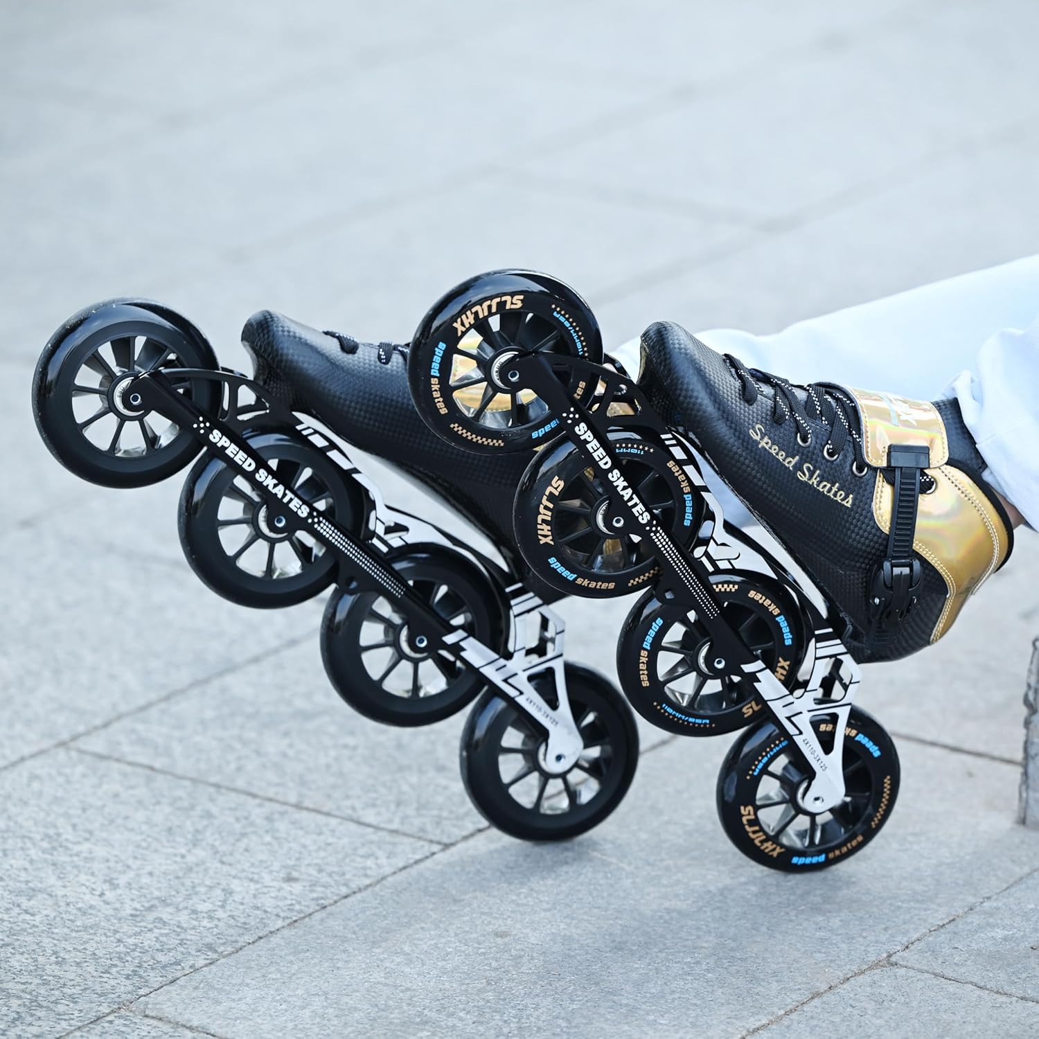 Inline Speed Skates Adult for Mens Womens, Professional Fitness Racing Skates Adult Male, High Performance Roller Skating, Black