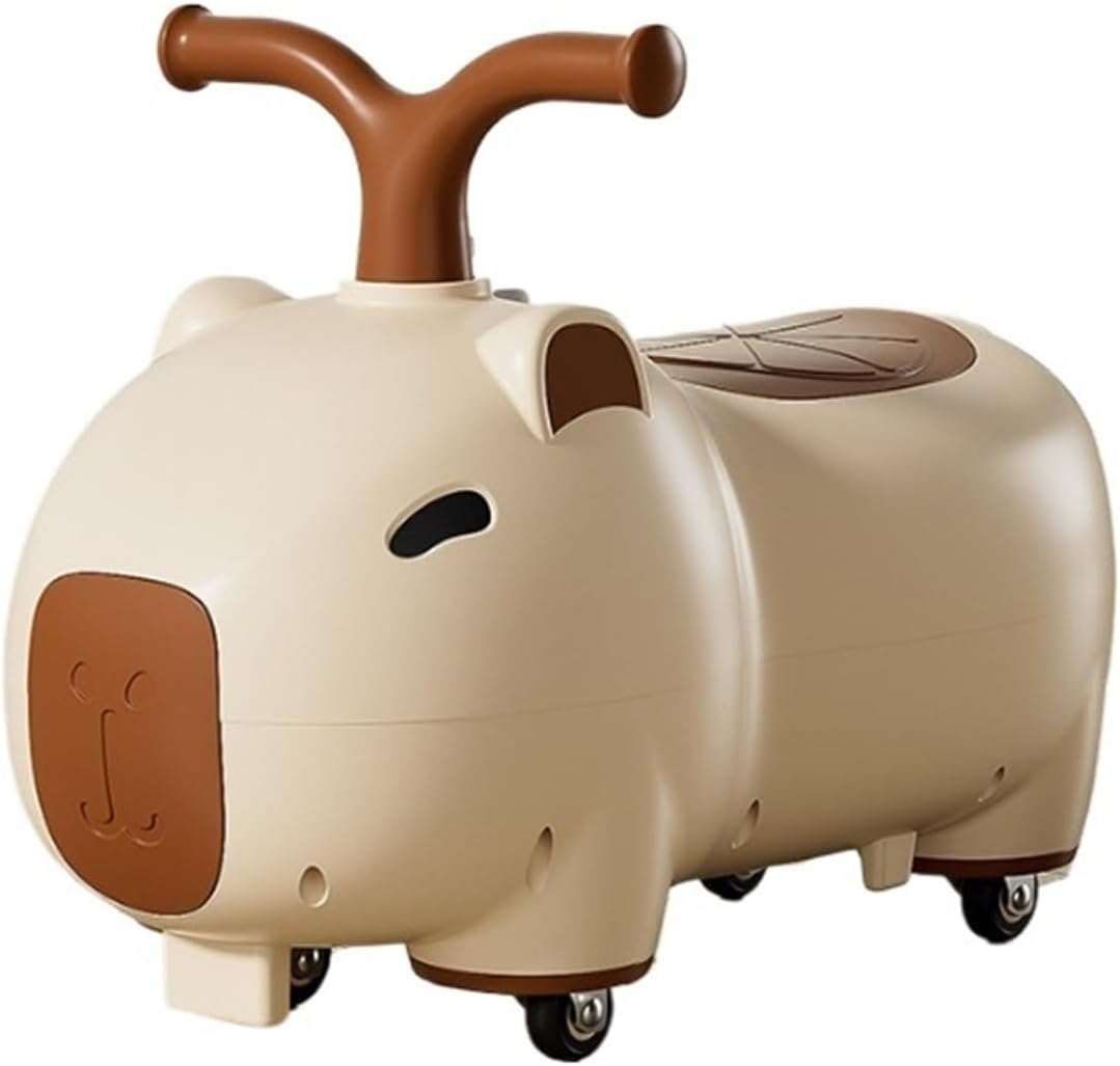 Toddler Ride On Toys Wiggle Car with Under Seat Storage Music Light Kids Riding Toy for Indoor Outdoor(White)