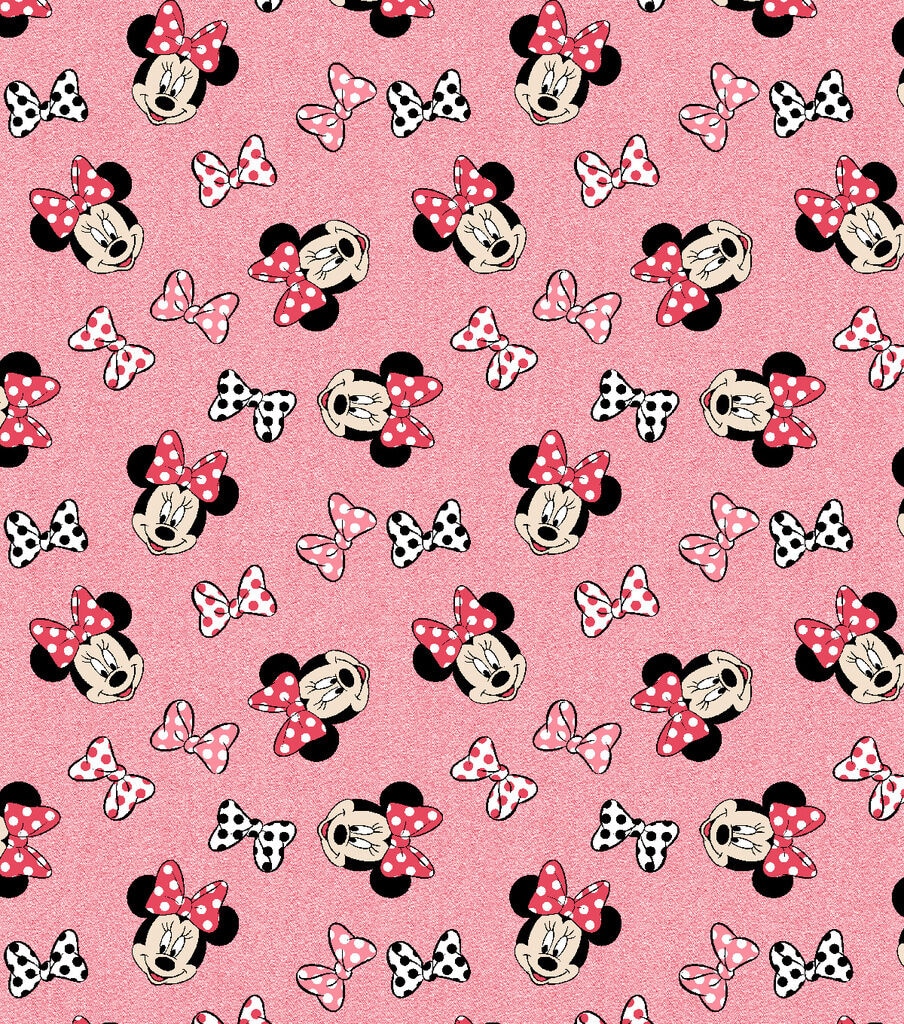 Disney Minnie Mouse Knit Cotton Fabric Toss
