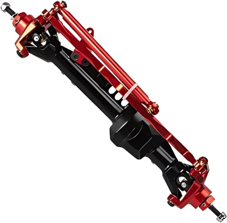 RC Car Parts Compatible with Axial for SCX10 1/10 RC Car Accessories Replacement Parts Aluminum Alloy Front Axle(Red)