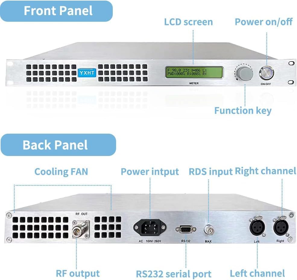 Long Range Radio Professional 100watt FM Broadcast Transmitter for Church Radio Station, FM Broadcast Transmitter 100W
