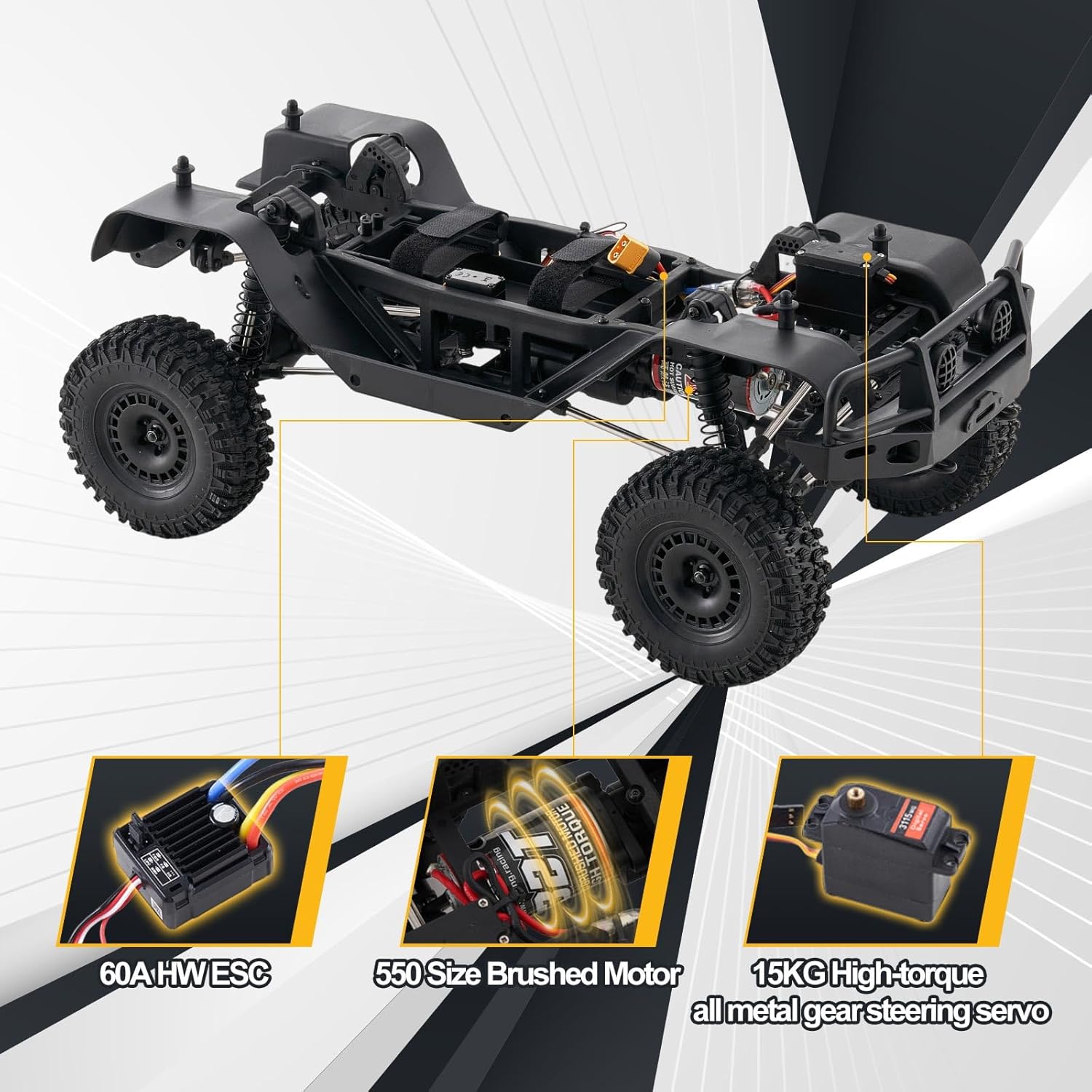 YKHOBBY 1/10 RC Crawler YK41011 4X4 Rock Crawler RTR (Comes with Everything Needed to Run)-Yellow