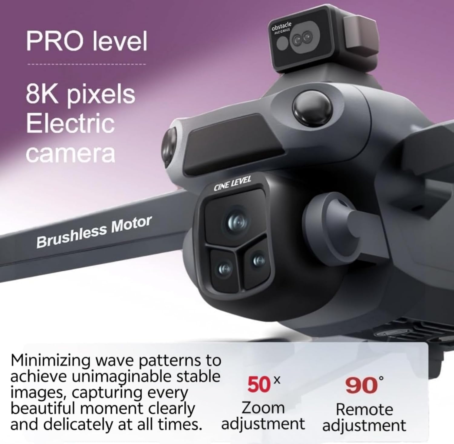 GPS Drone for Beginners & Adults - 8K Smart Beauty Camera with 90° Electric Lens Adjustment,360° LiDAR Obstacle Avoidance, 5G Screen Remote Control, Multi-Function Return, 3 High-Capacity Batteries for Extended Flight