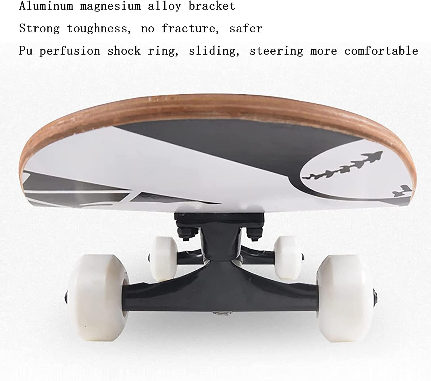 Four-Wheel Skateboard 7-Layer Maple Deck Skateboard Beginner Professional Standard Double Kick Board Suitable for Adults and Teenagers 31 inches X 8 inches