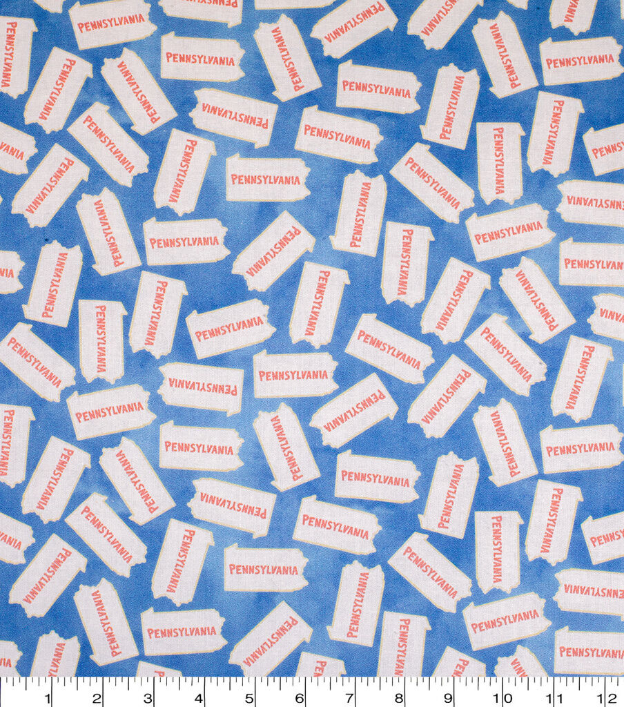 Pennsylvania Cotton Fabric Tossed State