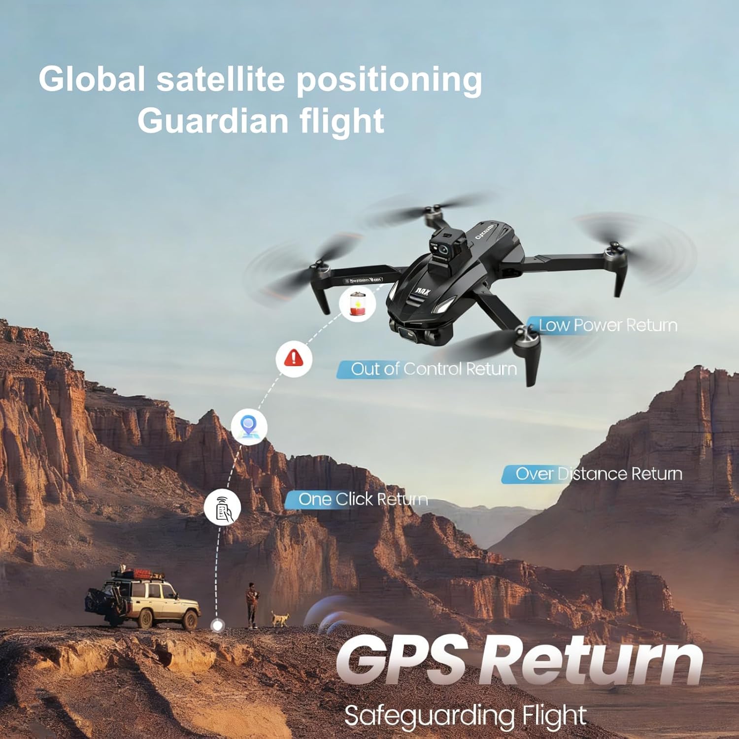 Drone with 8K Camera Drones for Adults,4.5-inch LCD High-definition Large Display Screen Remote Control Quadcopter,3 Batteries, 5G HD Brushless GPS Drone Auto Return, Obstacle Avoidance (Black and Orange)