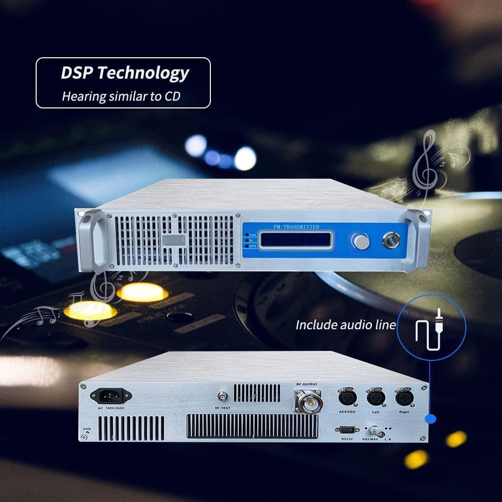 Long Range Professional 1KW FM Radio Broadcast Transmitter for Church Radio Station, FM Broadcast Transmitter 1000W for Broadcasting