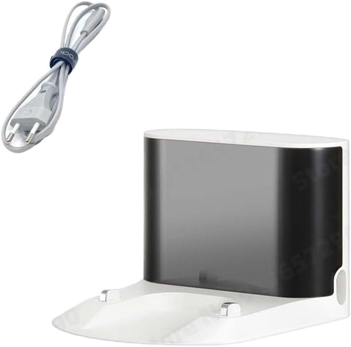 Charger Dock,Compatible for Roborock S50 S51 S55 S5 MAX S6 S6MaxV E4 E5 Parts Robot Vacuum Cleaner Repair Accessories(White with Cable)