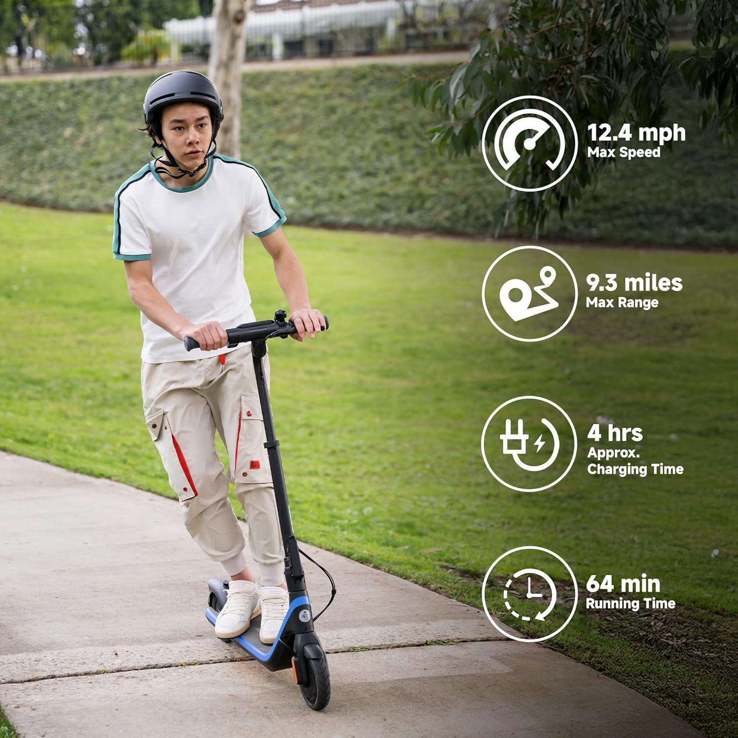 Segway Ninebot eKickScooter - Electric Scooter for Kids 6-14, w/t Adjustable Handlebar Height (Only C2 Pro) for Riders up to 132 lbs, Includes New Cruise Mode, UL-2272 Certified