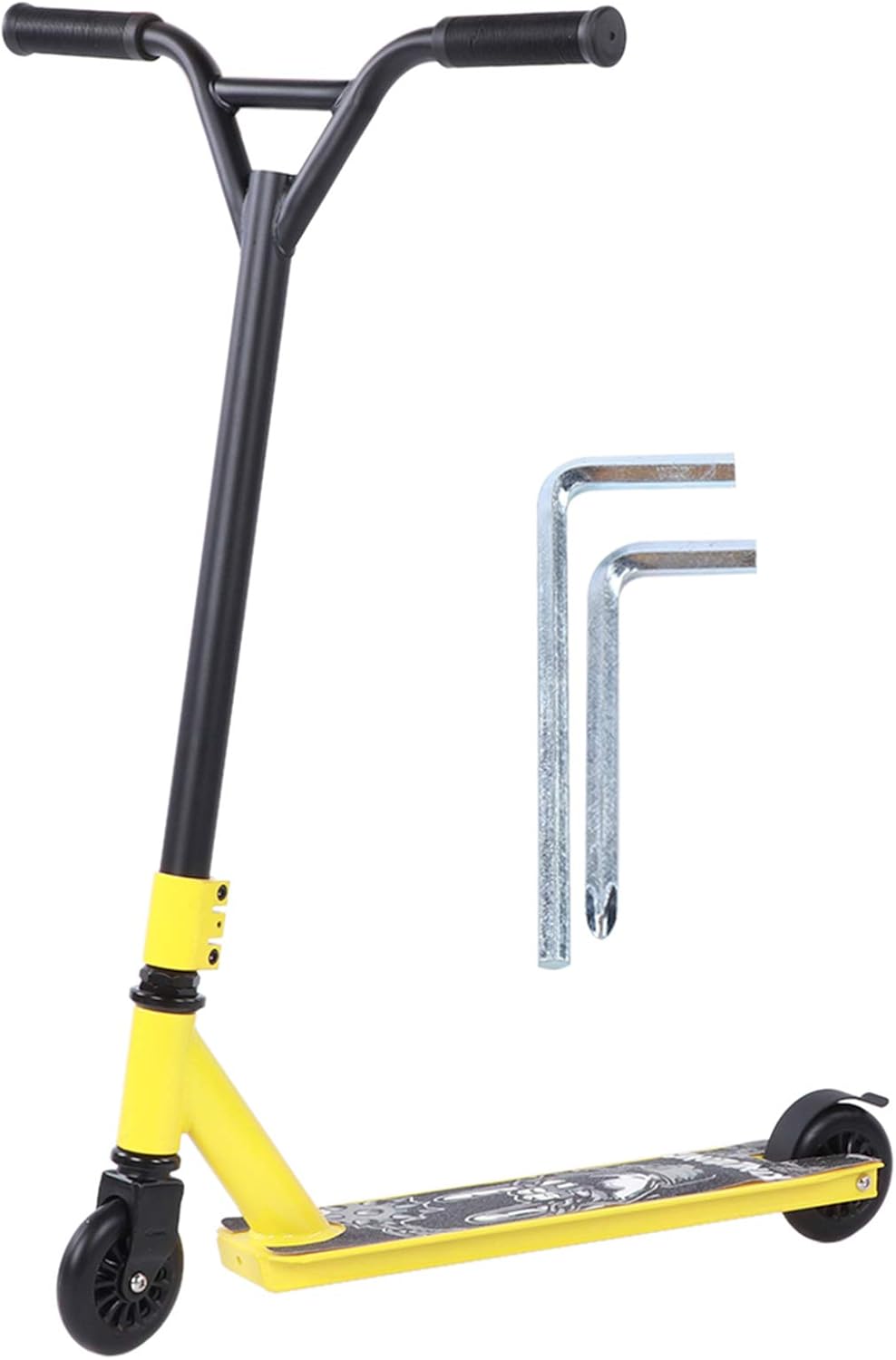 Yellow Scooter, Adult Stunt Scooter with 2 PU Wheels, Portable Sliding Pedal Equipment, Elastic PU Wheels for Commuting, Shopping, and Outdoor Adventures,