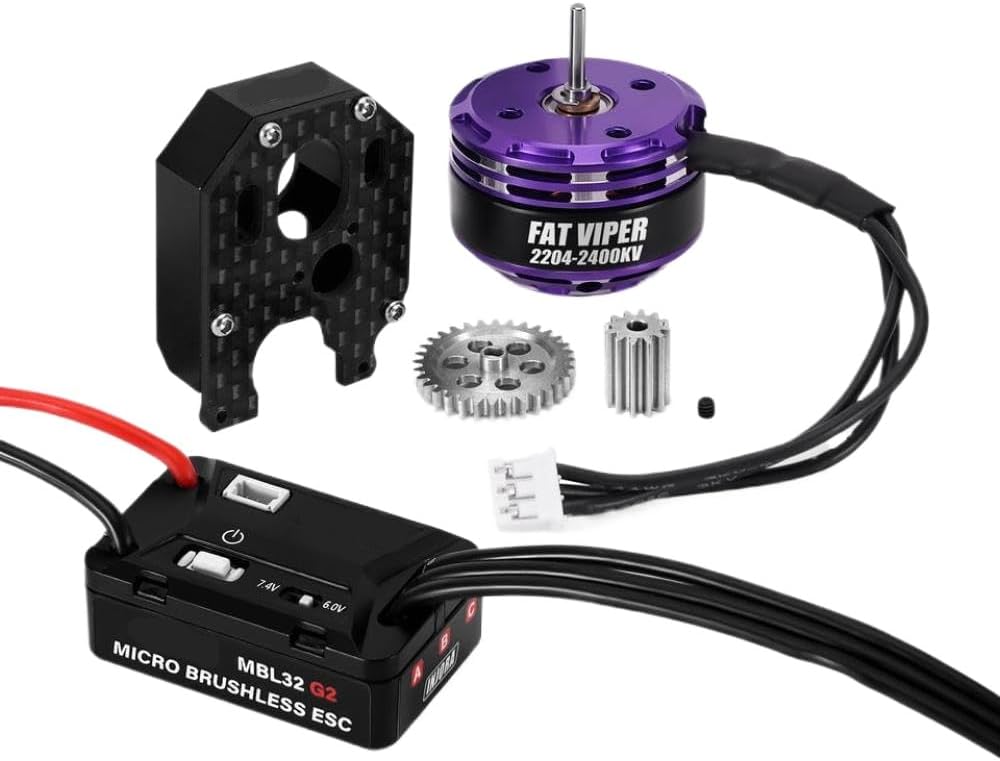 MBL32 G2 Brushless ESC and 2204 Fat Outrunner Motor Compatible with 1 24 Scale SCX24 Crawler Vehicles