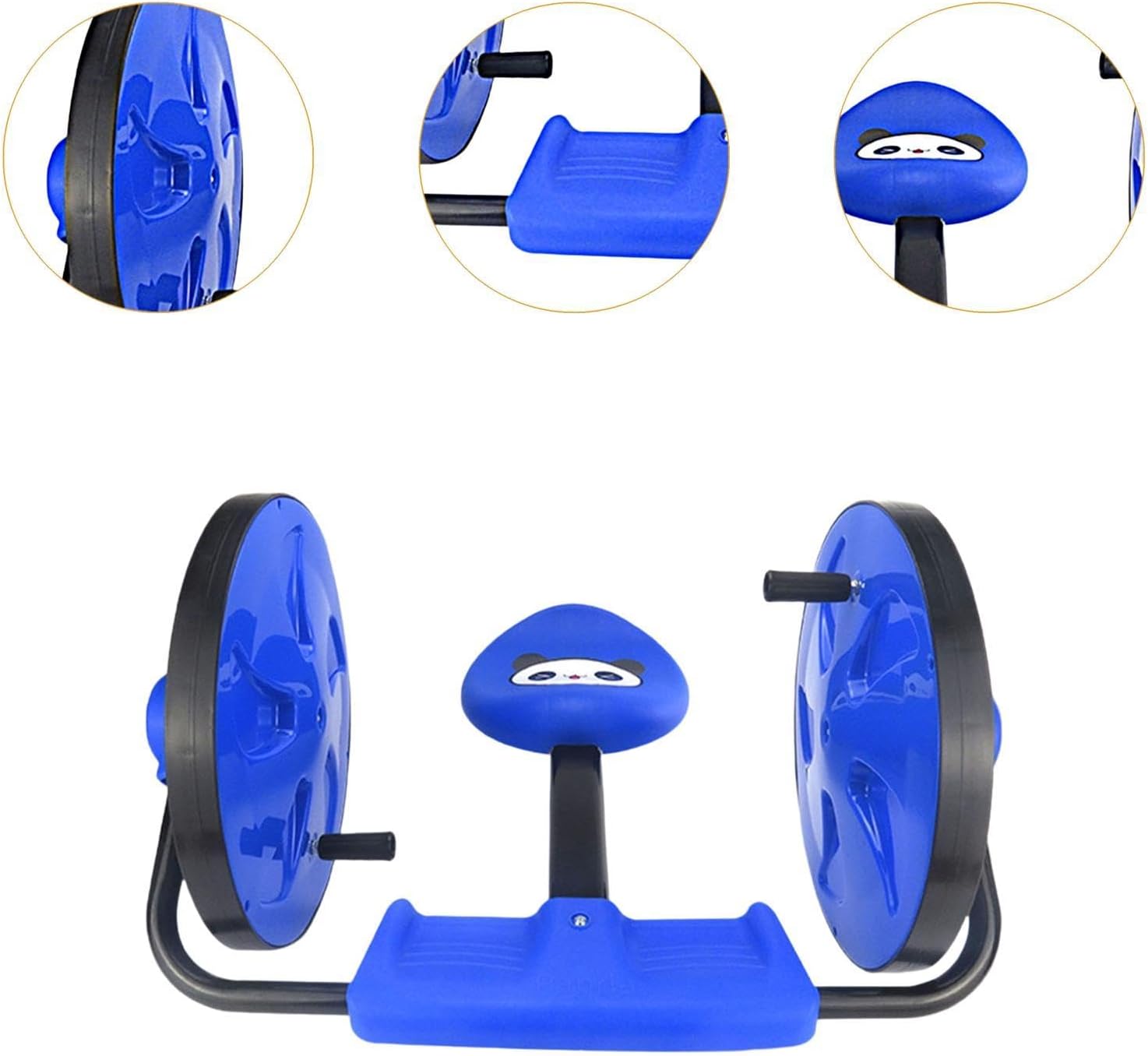 Child Ride on Toys Roller Sit Skate Develop Motor Skill Hand Crank Mini Trike (No Electricity) for Boys and Girls Party Toy, Blue