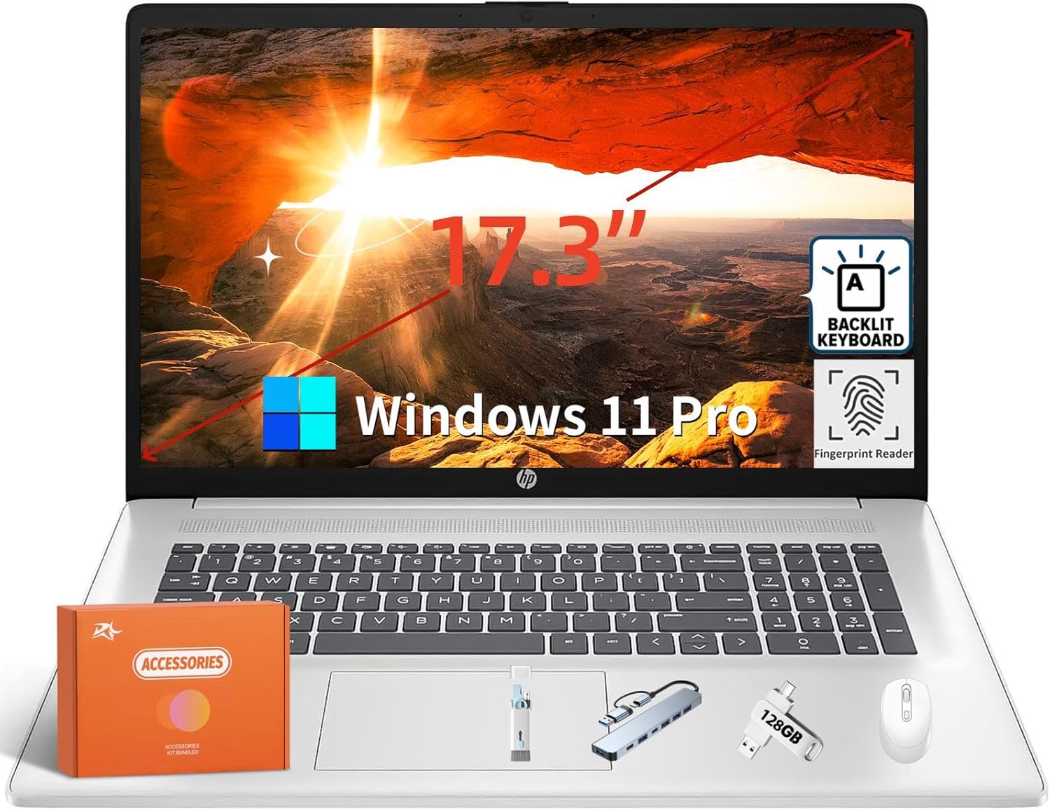 HP 17 Business Laptop Computer, Intel i5-1334U(Up to 4.6 GHz), 17.3