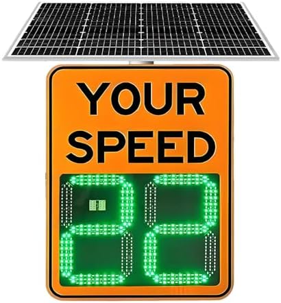 Solar Powered LED Radar Speed Limit Sign - High Visibility Speed Feedback Display for Highways & Speed-Limited Roads, 60x60cm Traffic Safety Solution