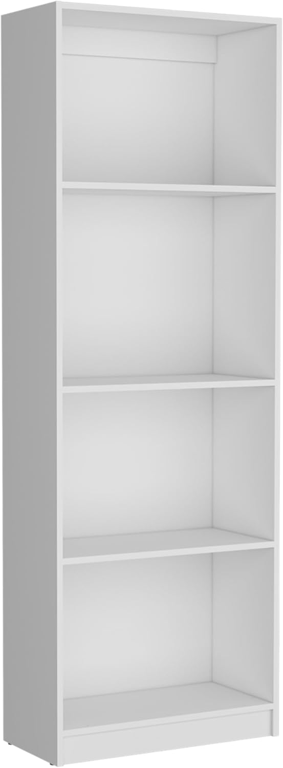 Tuhome Kenyon Tall 5-Shelf Wide Bookcase Set of 2 White